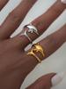 Exquisite Dolphin Design Stainless Steel Ring 18K Gold Plated Waterproof High Quality Ladies Zircon For Daily Wear Vacation Etc