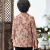 Elderly Women's Embroidered Lapel Seven-Quarter Sleeve Shirt