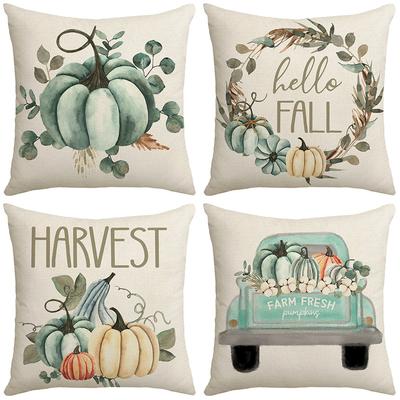 New Thanksgiving Throw Pillow Cover Pumpkin Truck Garland Harvest Festival Farm Party Decorative Throw Pillow Cover