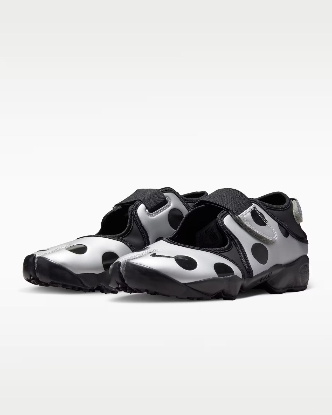 IR1226-001 Nike Air Rift Polka Dot/Black/Metallic Silver (Women s) 5