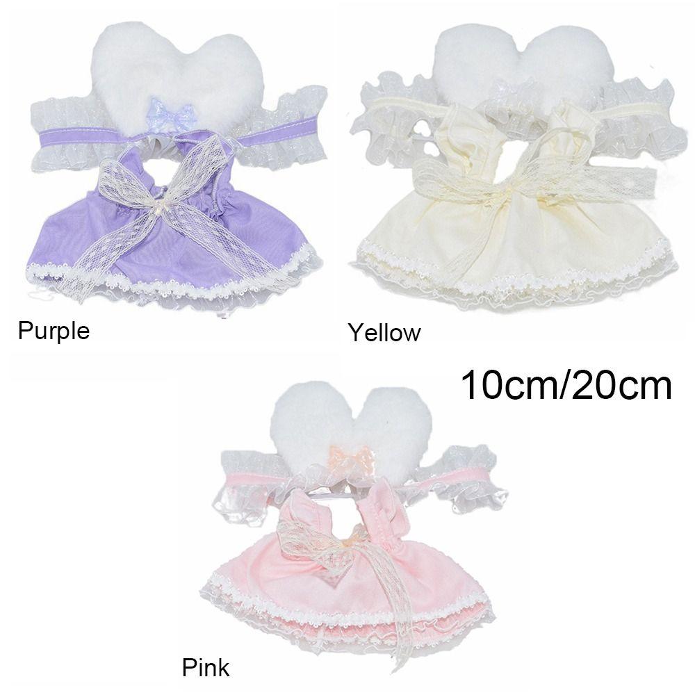 Changing Dressing Game Lace Dress Suit Plush Rabbit Ear Headsress  10CM/20CM Doll