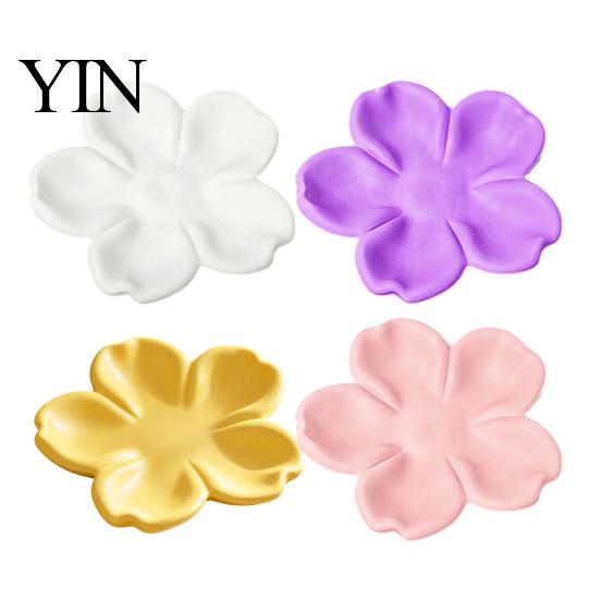 Delicate Desktop Accessory Tray 3D Printed Flower Shaped Jewelry for Rings Necklaces, Decorative Minimalist PLA Storage Plate Organizer, Compact