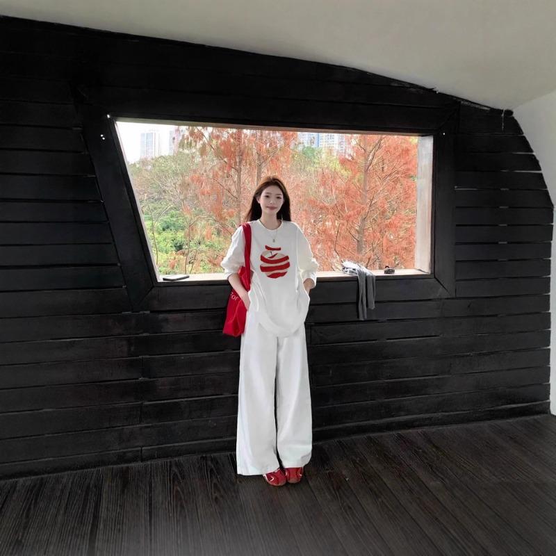 Spring Autumn Harajuku Street Style Loose Casual Printing Cotton Sweatshirt Ladies Fashion All-match Pullover Top