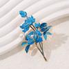 Elegant Peony Flower Corsages Chinese Style Enamel Pin Vintage Cloisonne Brooch  Casual Suit