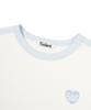 FALLETT Heart Emblem Ringer Short Sleeve T-Shirt Sky Blue