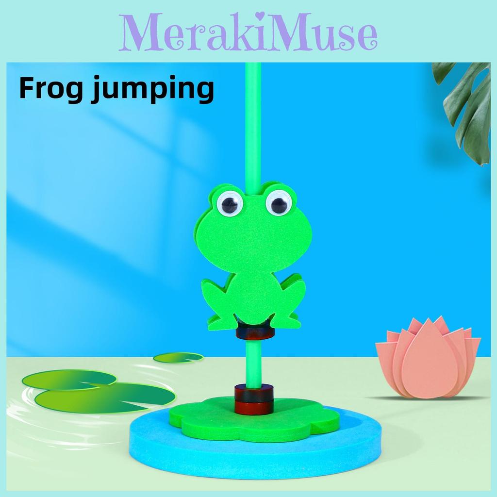 Bouncing Magnet Frog Experimental Assembly Material Set Children Puzzle Toy