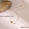 Stainless Steel Heart Shape Natural Stone Pendant Necklace Women Gold Or Tone MinimalistChain 2025 Fashion
