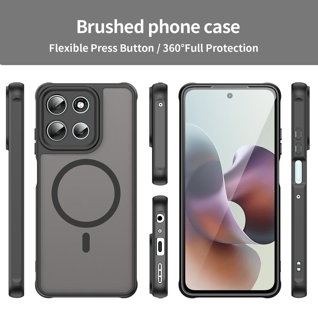 Pour Motorola Moto G56 5G Coque Compatible avec MagSafe Anti Chute PC+TPU Housse de Téléphone