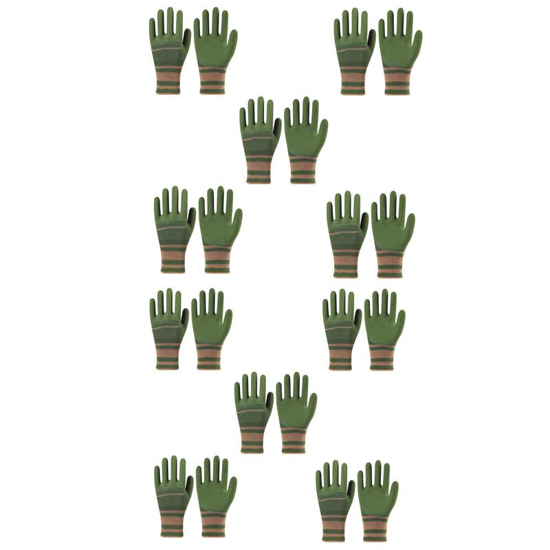 YUJIA Green Gardening Gloves with Thorn Protection and Textured Pruning Grip