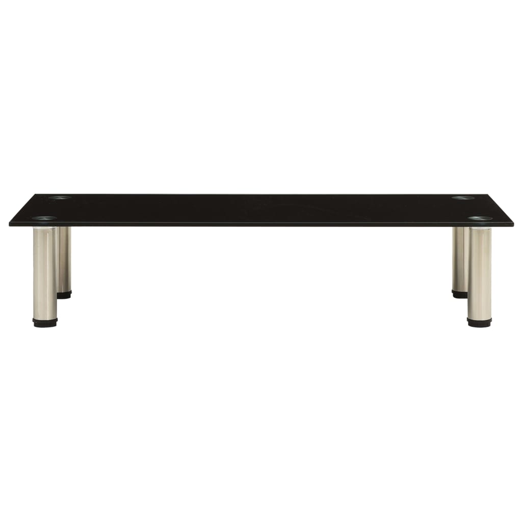 TV Stand 80 X 35 X 17 Cm Black Tempered Glass