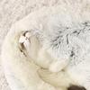 Fluffy Cat Cave Bed Round Warm Plush Cat Bed with Non-Slip Bottom Washable Covered Pet Calming Bed for Indoor Cats Small Dogs