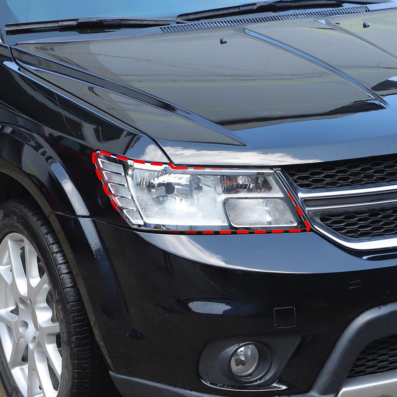 Car Front Headlight Covers  ABS Lamp Decoration For Dodge Journey 2011-2020 Exterior Accessoriess 