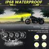 Motorcycle Spotlights Motorcycle LED Driving Lights with 5 Lighting Modes IP68 Waterproof for