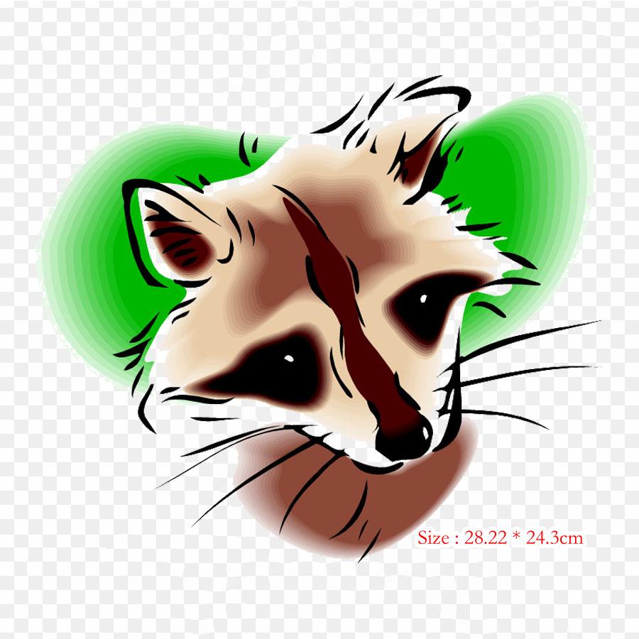 

Мультяшный енот Графический дизайн Термопереносная печать Виниловые нашивки Наклейки для одежды Аппликации своими руками Моющиеся нашивки