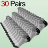 6/12/30 Pairs Men Low Cut Socks Fashionable Versatile Odor Resistant Sweat Absorbing Comfortable Breathable Elastic Sports Socks