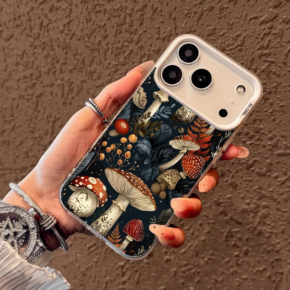 

Чехол для телефона с экраном, полным грибов, для iPhone 17 16 15 14 13 12 11 Pro/ Max/Plus, противоударная задняя крышка, защита от отпечатков пальцев iPhone 17