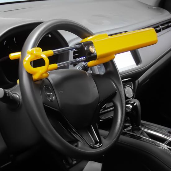 Twin Bar Car Steering Wheel Lock High Visibility Adjustable Universal Fit Heavy Duty Steering Wheel Lock Anti-Theft Device