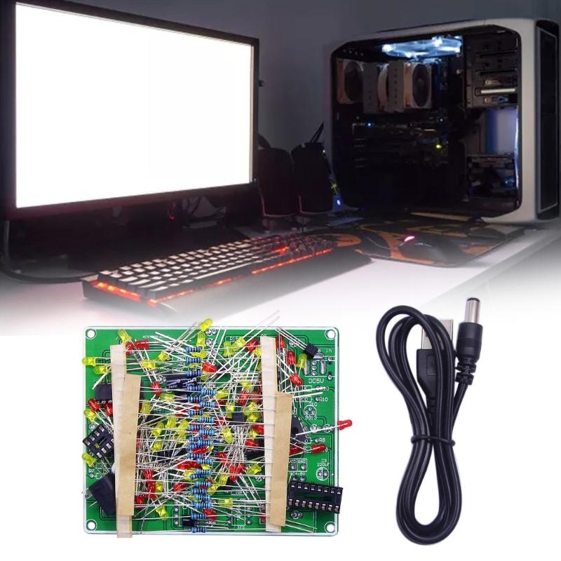 CD4017 + NE555 Flash Light Explosion Flashing LED Suite Self DIY Electronic Kit DIY Explosion Light for Self Assembly