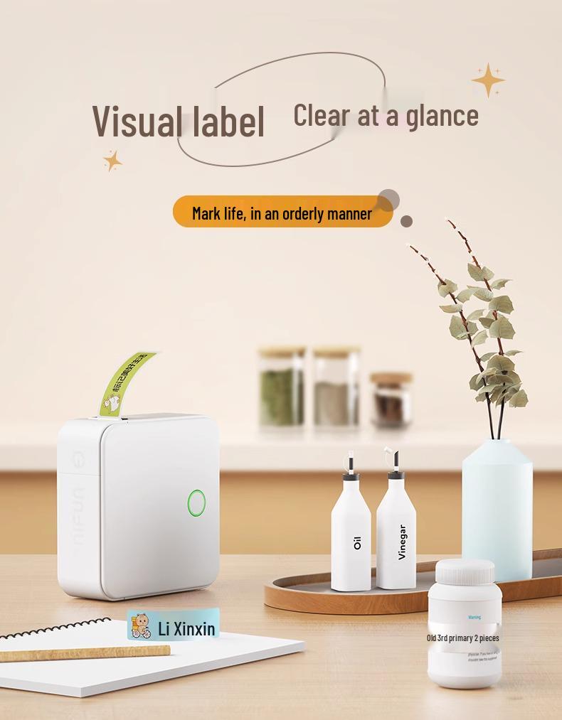 2P80 Portable Bluetooth Label Printer: Handheld, Self-Adhesive, Transparent Stickers