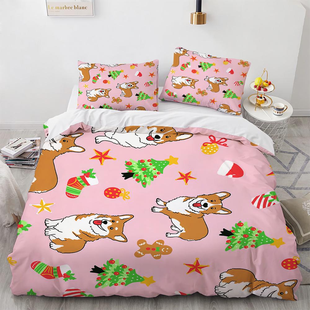 French Bulldog Bedding Set Children Boys Girls Duvet Cover Cartoon Puppy 3pcs Single Double Twin Full King Size Duvet Cover Set