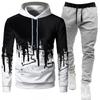 Mens Hooded Sweatshirt Jogger Pants Set Casual Sportswear Outfit
