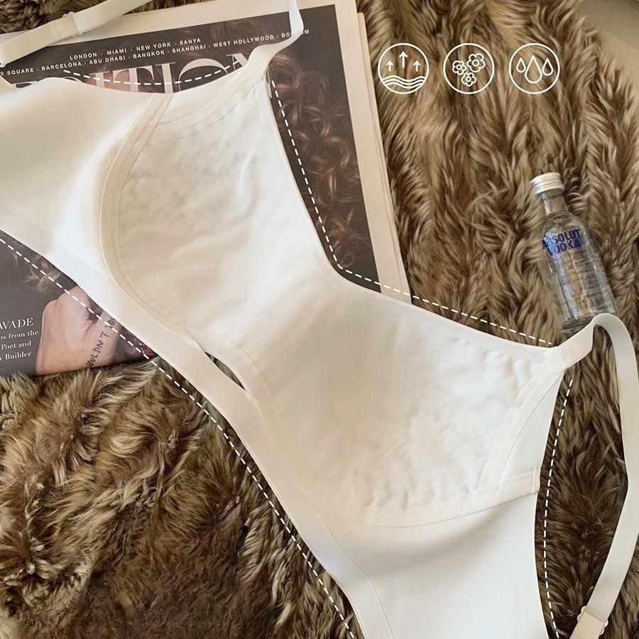 Tunn kupa spets-BH för kvinnor Bygelfri mjuk bomulls push-up-BH för stora bröst med sidokontroll av brösten och lyftfunktion