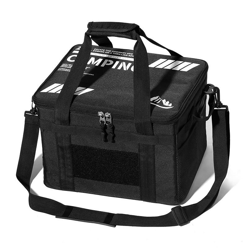 

25L Outdoor Folding Storage Bag for Barbecue, Picnic, and Camping Cookware чёрный
