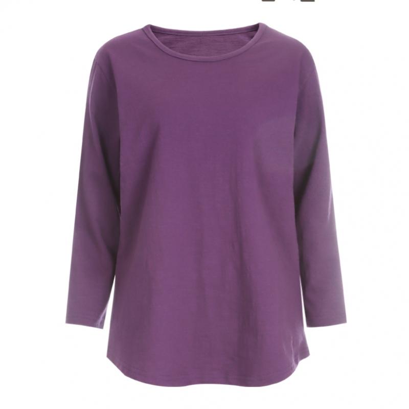 Shop   Women Basic Round Slab CoTTon 3 4 Sleeve T shirT Dai Wsh 1003 minT