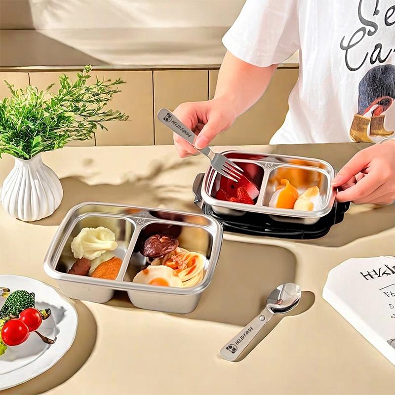 Portable Lunch Food Container Students Kids 304 Stainless Steel 304 Stainless Steel Sealed Divided Bento Lunch Box