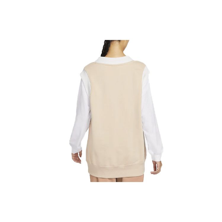 Nike Cny Series Fleece Knit Loose V-Neck Vest Women Vests Sand-White FD6402-126
