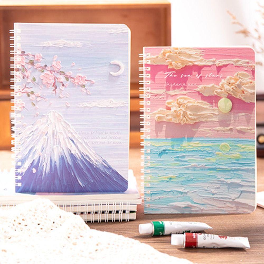 INS Spiral Notebook Oil Painting Notepad Portable Coil Book School Office Supplies