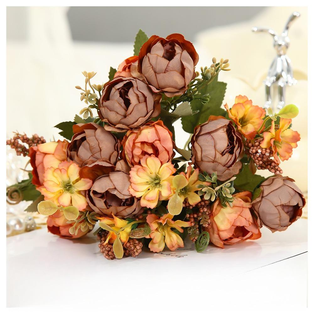 Bouquet Peony Simulation Flower Wedding Flower Home Decoration Flower Cross Border Simulation Flower Fake Flower Ornament