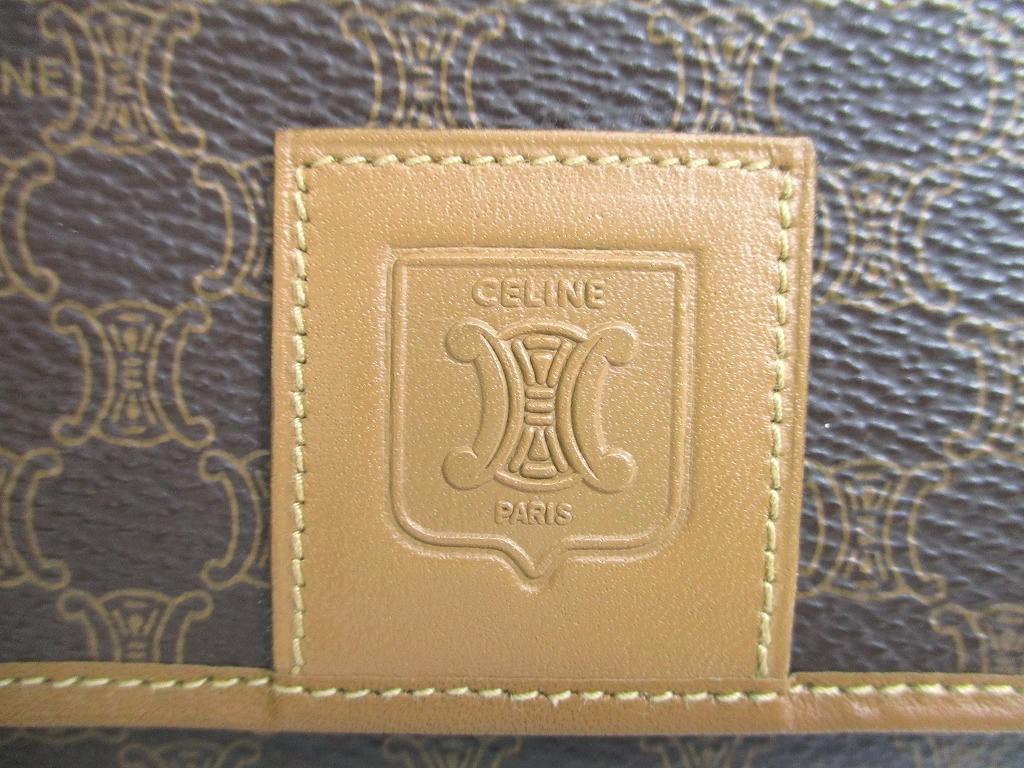 Authentic CELINE Brown Leather Flap Wallet Bifold Long Wallet #a987  Refurbished