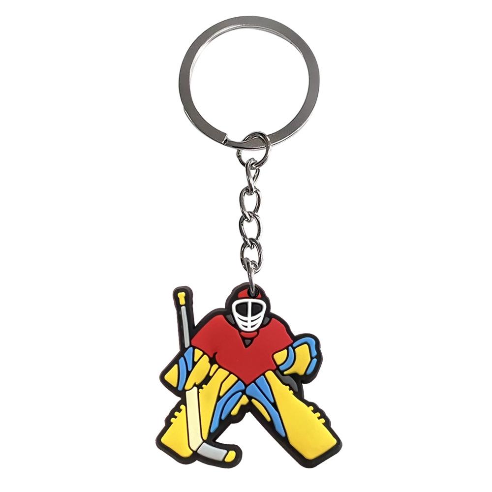 Hockey Backpack Charms: PVC Keychain Pendants, Soft Rubber DIY Ornaments, Small Gift Keychains