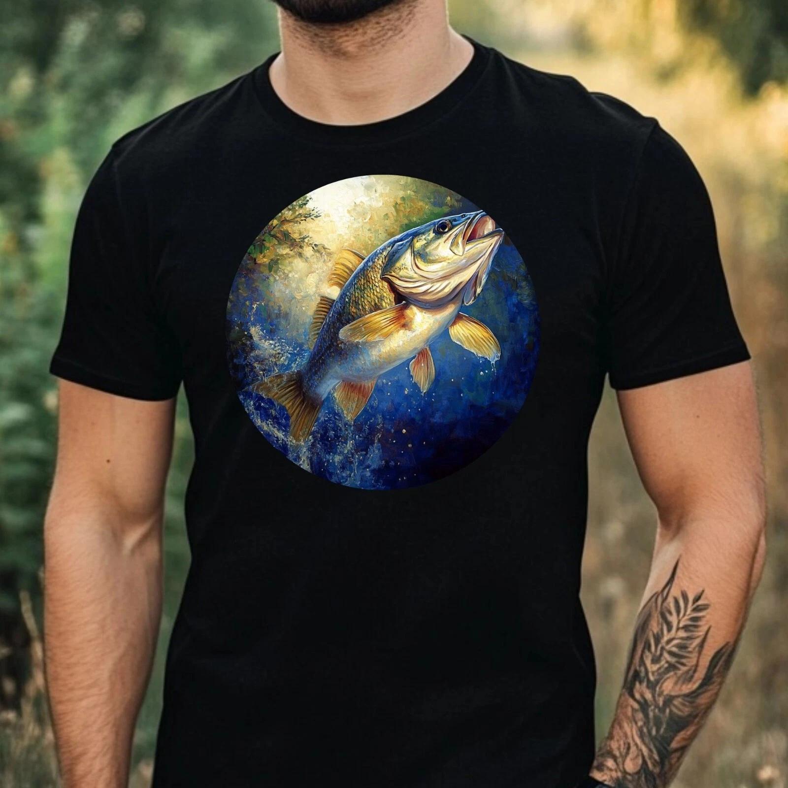 T-Shirt Herren Barsch Portrait Motiv Baumwolle Größe XS bis 5XL XL
