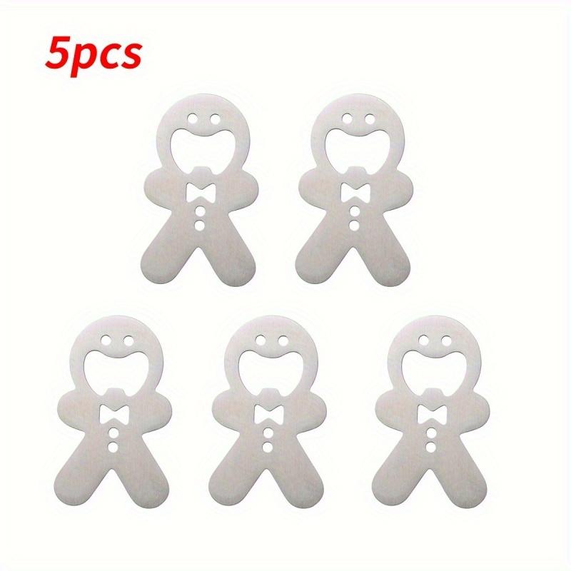 5pcs/1pc Stainless Steel Bottle Openers - Ideal for Beer, Soda, Kitchen & Holiday Decor (Christmas Gift), Gingerbread Design