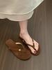 Flat-bottomed small fragrant wind slippers women's shoes summer wear 2025 new gentle fairy wind toe sandals flip-flops