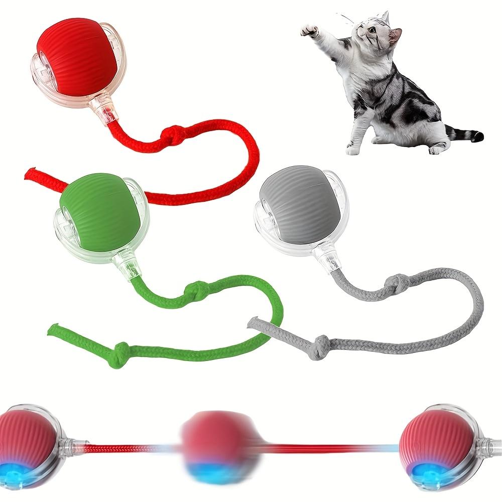 1SET 360 ° Automatic Rolling Pet Ball - Teeth Relief with USB Rechargeable LED Light, Durable Plastic Material for Cats and Dogs - Interactive Toys