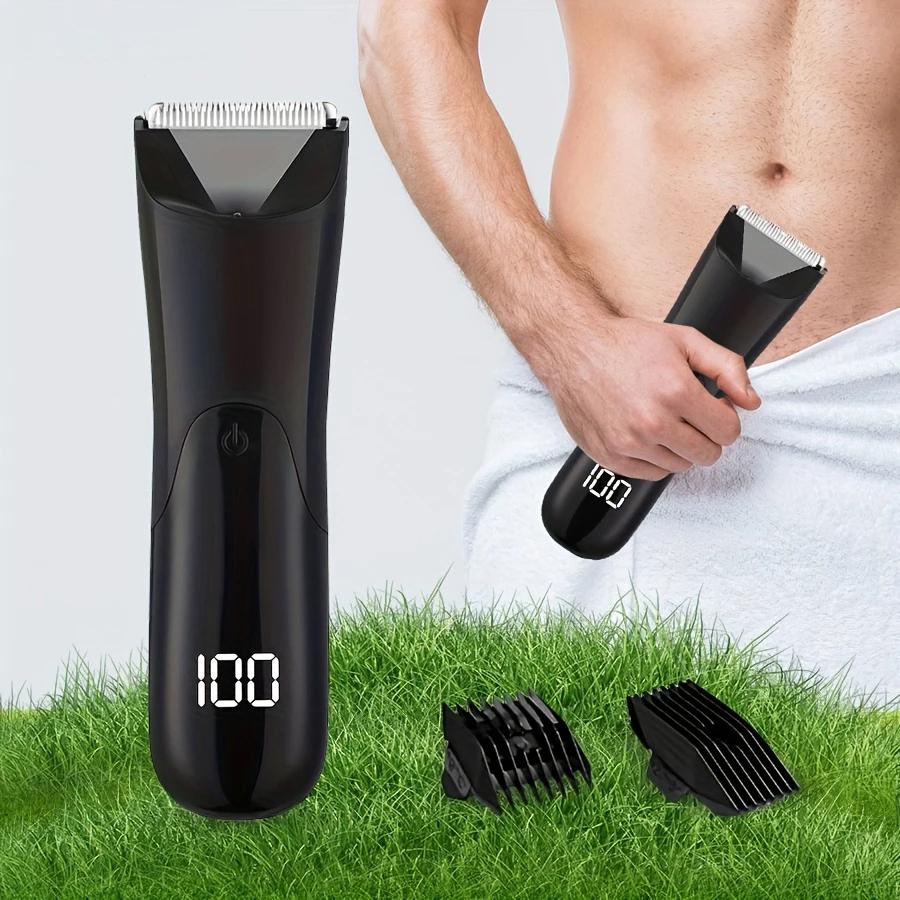 Men'S Groin Body Hair Trimmer, Electric Ball Trimmer, Includes 2 Guard Attachments, Ceramic Blade Head, Wet And Dry Shaver