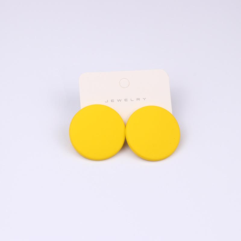 Pinkdudu Candy Color Round Acrylic Stud Earrings Color Sprayed Earrings Cute Simple Casual Earrings PD2232