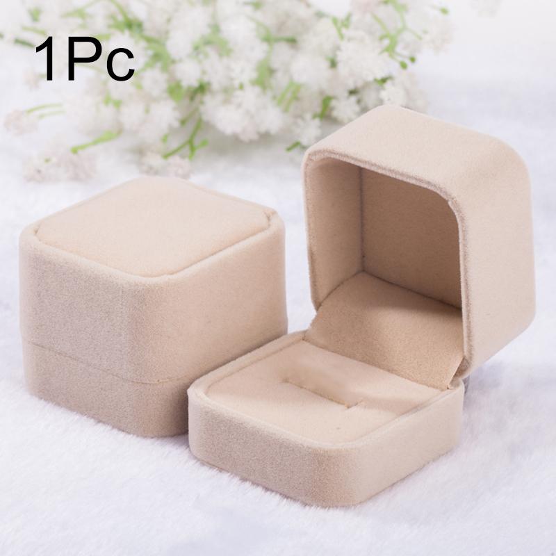 1Pc Showcase Gift Case Wedding Storage Organizer Jewelry Earring Velvet Ring Boxes Flocking