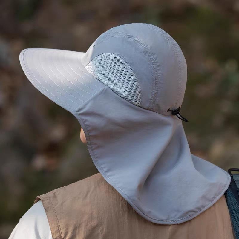 

Summer Eaves Anti-Ultraviolet Sun Hat Men And Women Outdoor Mountaineering Fishing Hat Cycling Face Cover Neck Sun Hat M（56-58cm） світло-сірого кольору