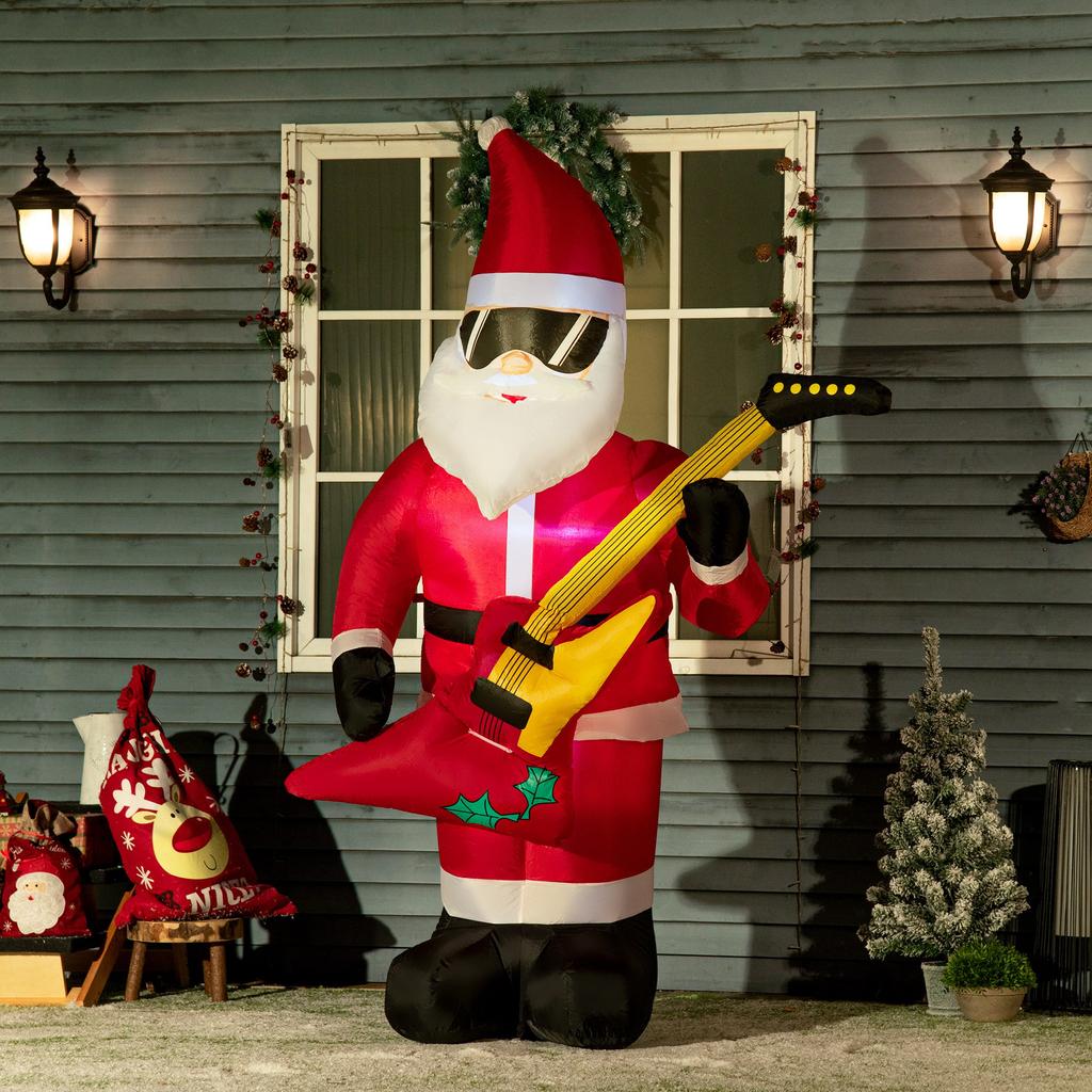 Christmas Decoration Inflatable Santa Claus Outdoor Christmas Decoration, Incl. Blower, 140 m, Red + White