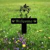 Metal Cat Memorial Garden Stake with Butterfly, Pet Loss Sympathy Decor, Outdoor Animal Memorial Marker