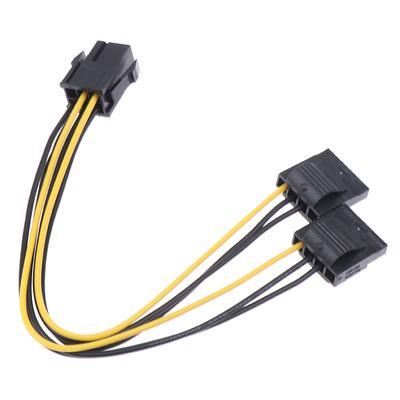 Adapter 6-pin do podwójnego 4-pinowego IDE kabel zasilający karty graficznej złącze kabla zasilającego karty graficznej