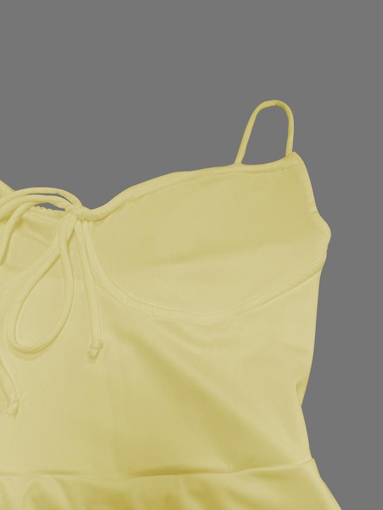 2026 Europäisches & Amerikanisches Ärmelloses Schlankmachendes Spaghettiträger-Kleid für Damen - Sommer Einfarbig Strandstil