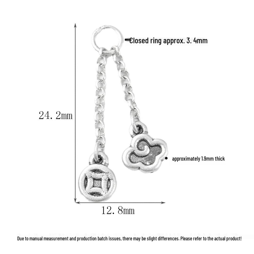

Подвеска-кисточка из стерлингового серебра в виде бутона лотоса и монеты - 3D Ретро Облако Жуи для аксессуаров для браслета DIY