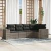 Vidaxl 5-Cz. Set da Giardino, Cuscini, Rattan PE Grigio