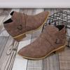 2025 New Boots Leather Women Retro Short Boots for Women Autumn and Winter New Large Size Medium Heel Thick Heel Ankle Boots