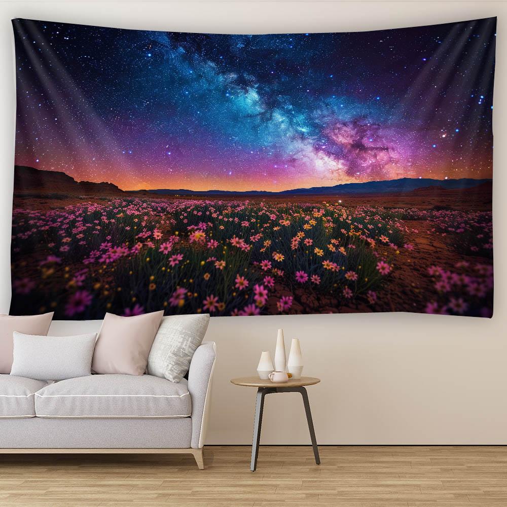 Starry Sky Floral Tapestries Multi-Size Series Night Wall Hanging Home Decor Aesthetic Background Fabric